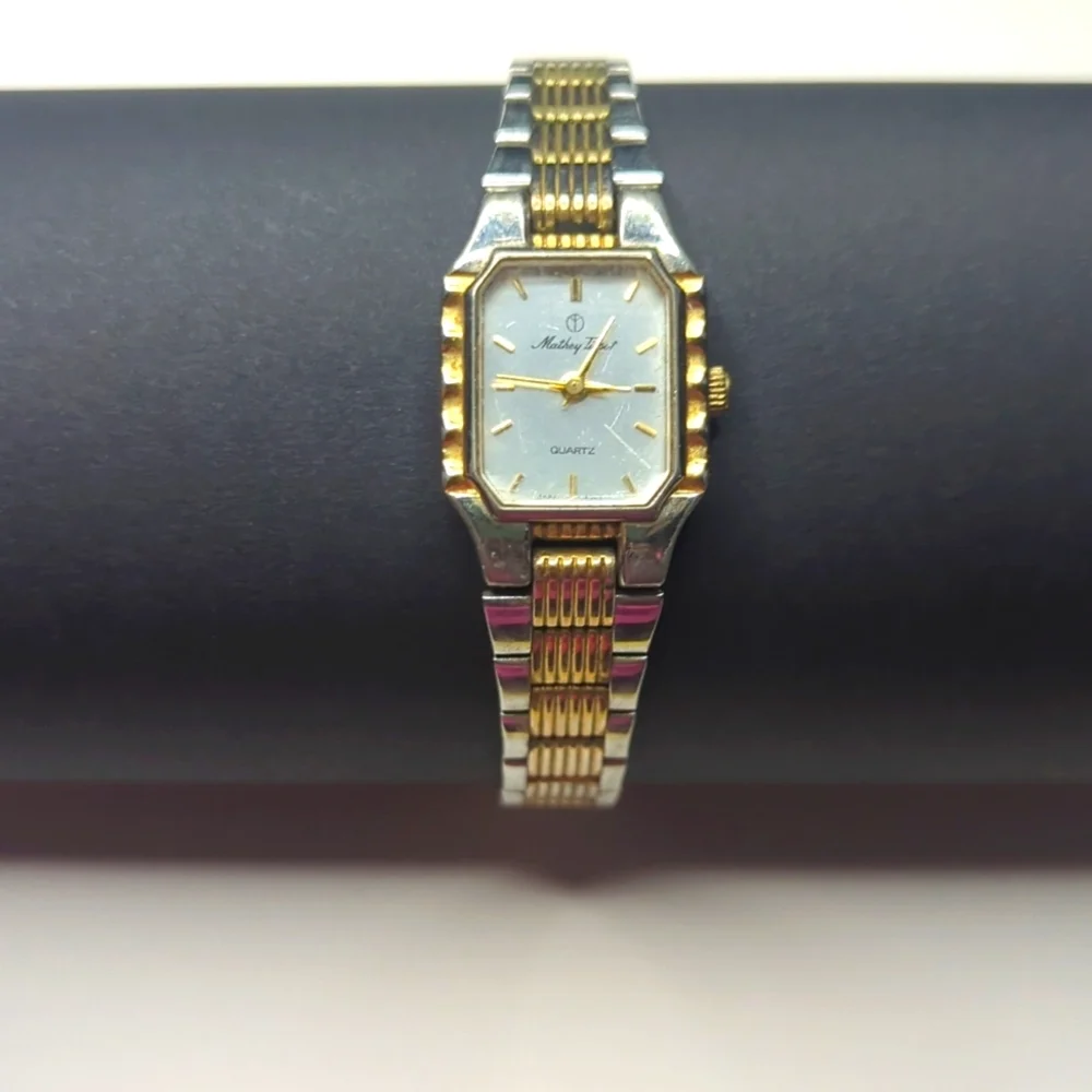Vintage Mathey Tissot Quartz Gold and Silver Two-Tone Watch